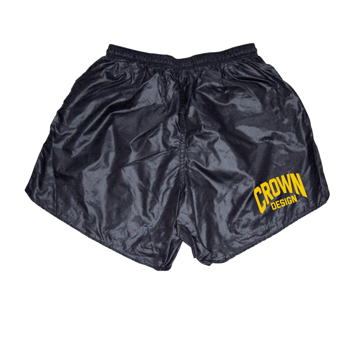 Womens Nylon Black & Yellow Shorts